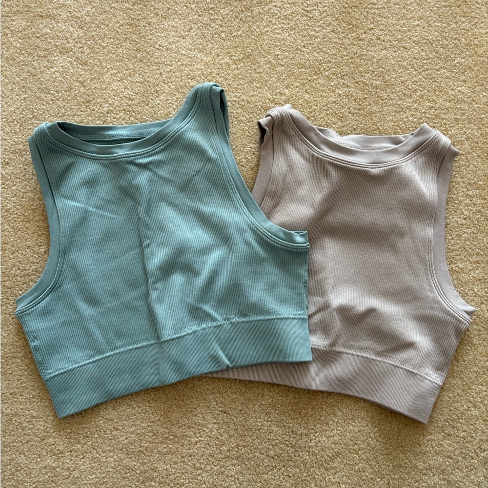 Set of 2 Pro-Fit Cropped Tank Tops